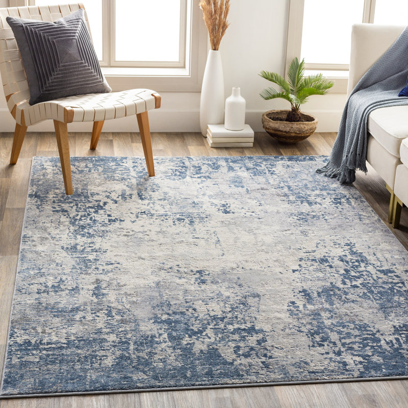 Williston Hobert Abstract Gray/Blue Area Rug & Reviews Wayfair